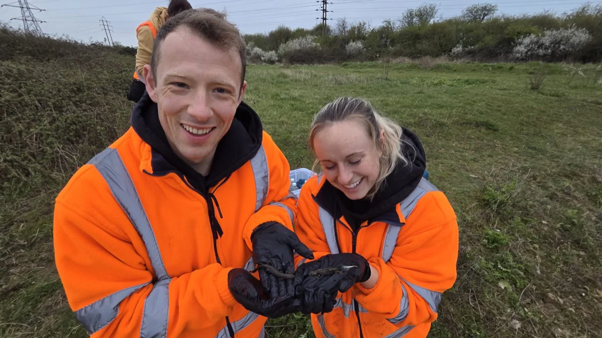 Lia and John on survey